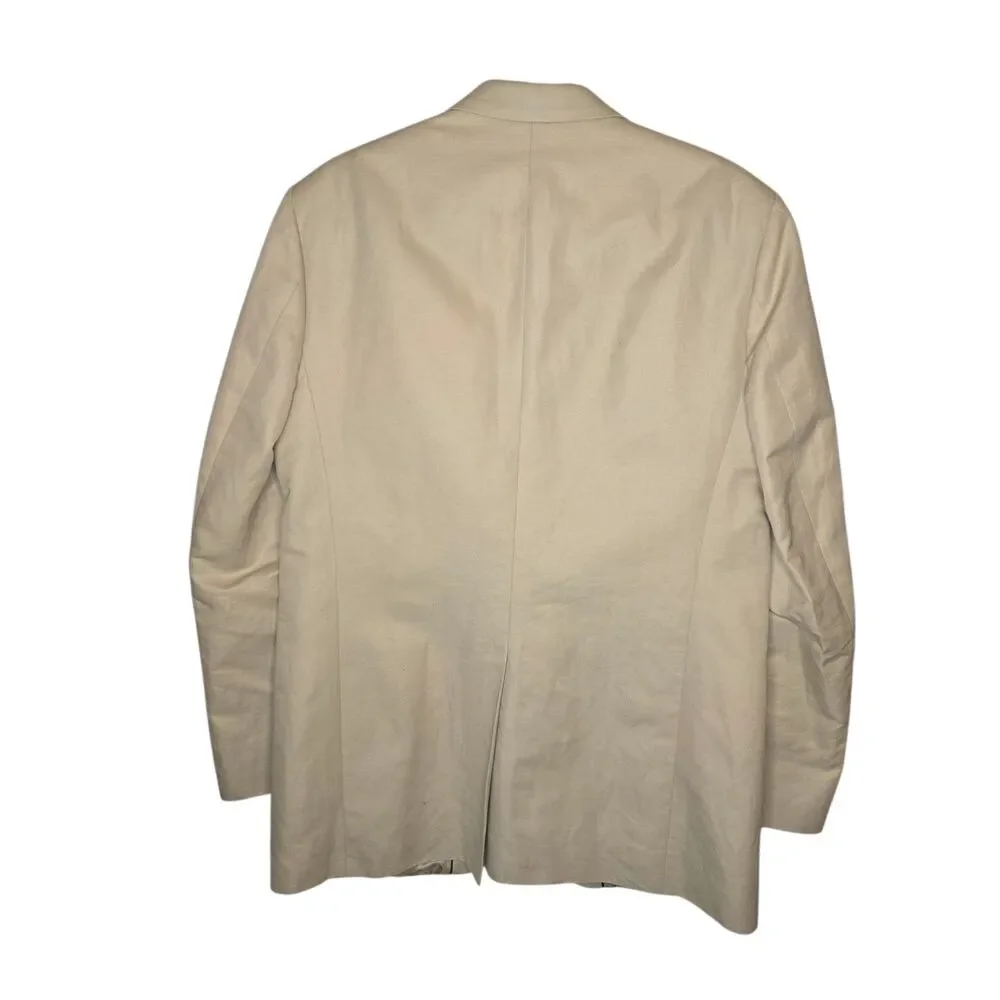 Banana Republic Mens Cotton Linen 3-Button Suit Jacket Blazer Beige Tan 42L